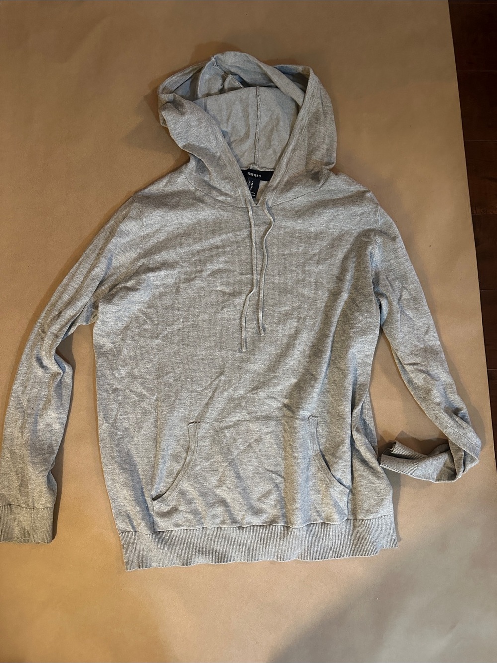 Forever 21 Heather Gray Pullover Hoodie Sweater